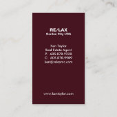 Carte de visite de Chambre d'immobiliers de (Dos)