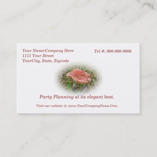 Carte de visite de champignons roses (Devant)