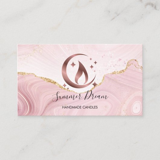 Carte de visite de chandelle de miel simple et mod (Devant)