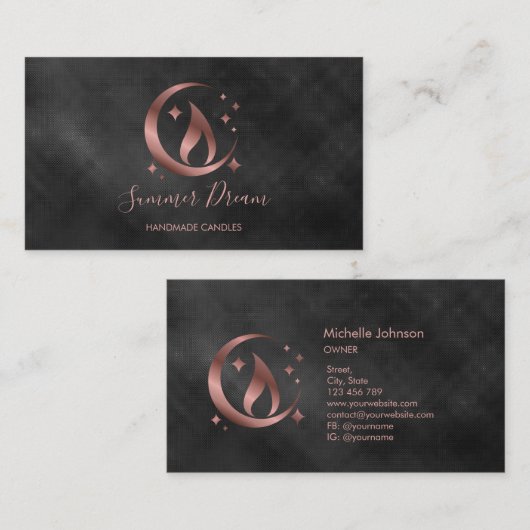 Carte de visite de chandelle de miel simple et mod (Devant / Derrière)