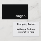Carte de visite de chanteur (Devant / Derrière)