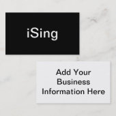 Carte de visite de chanteur (Devant / Derrière)
