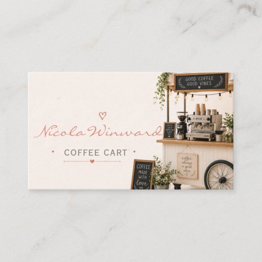 Carte de visite de chariot à café (Devant)
