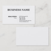 Carte de visite de charme à la mode, noir et blanc (Devant / Derrière)