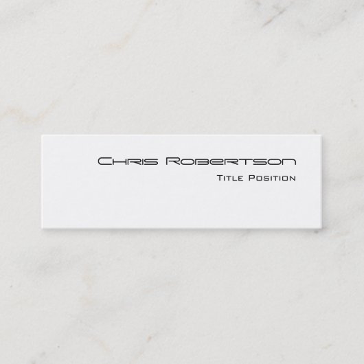 Carte de visite de charme blanc noir mince (Devant)