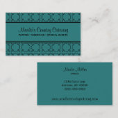 Carte de visite de charme de pays, Turquoise (Devant / Derrière)