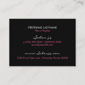 Carte de visite de charme de roses indien (Dos)