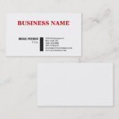 Carte de visite de charme élégant et élégant, roug (Devant / Derrière)