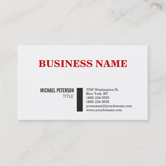 Carte de visite de charme élégant et élégant, roug (Devant)