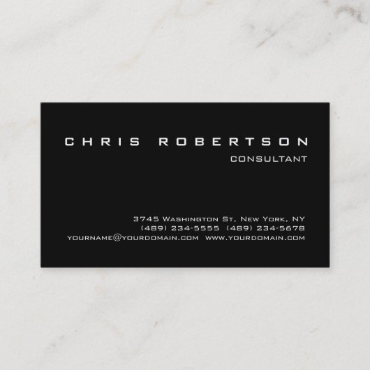 Carte de visite de charme noir blanc (Devant)