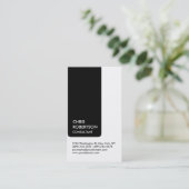 Carte de visite de charme noir blanc (Debout devant)