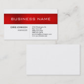 Carte de visite de charme noir blanc en bande roug (Devant / Derrière)