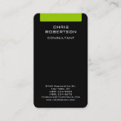 Carte de visite de charme noir vert blanc (Devant)