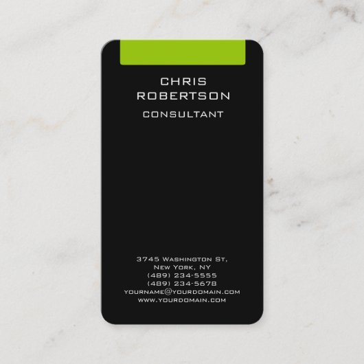 Carte de visite de charme noir vert blanc (Devant)