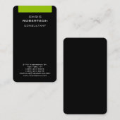 Carte de visite de charme noir vert blanc (Devant / Derrière)