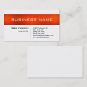 Carte de visite de charme orange blanc noir (Devant / Derrière)