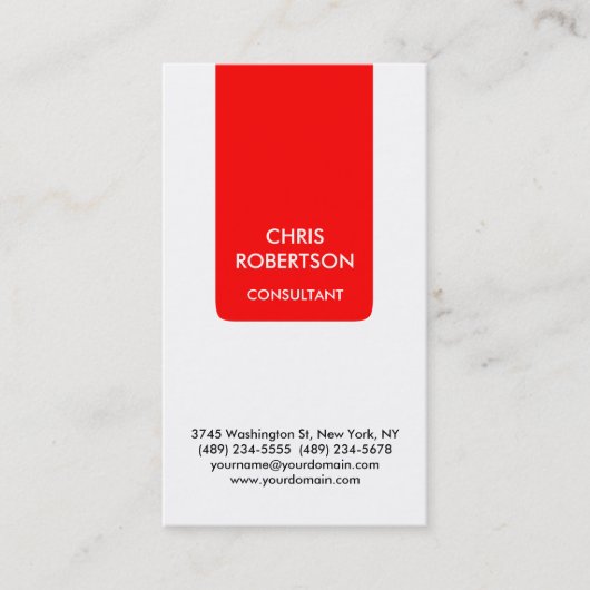 Carte de visite de charme rouge blanc (Devant)