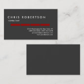 Carte de visite de charme rouge gris attrayant (Devant / Derrière)