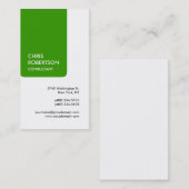 Carte de visite de charme vert blanc (Devant / Derrière)