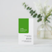 Carte de visite de charme vert blanc (Debout devant)