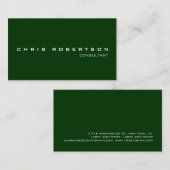 Carte de visite de charme vert foncé (Devant / Derrière)