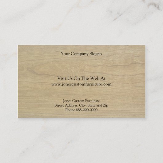 Carte de visite de charpentier (Dos)