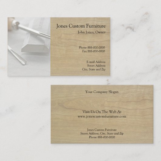 Carte de visite de charpentier (Devant / Derrière)