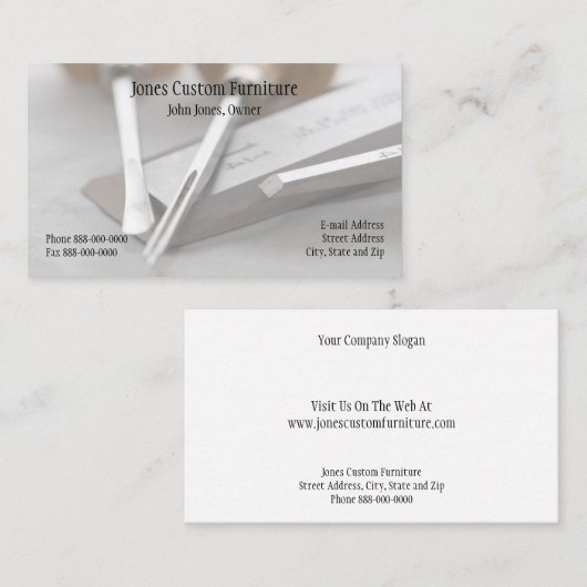 Carte de visite de charpentier (Devant / Derrière)