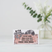 Carte de visite de charpentier de raton laveur (Debout devant)