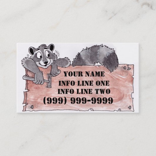 Carte de visite de charpentier de raton laveur (Devant)