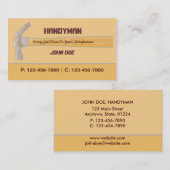 Carte de visite de charpentier d'entrepreneur de (Devant / Derrière)