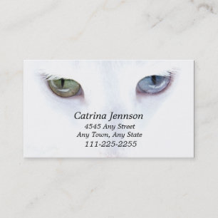 Carte de visite de chat aux yeux impétueux