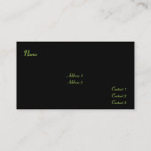 Carte de visite de chat noir (Dos)