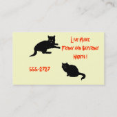 Carte de visite de chat noir (Dos)