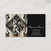 Carte de visite de chat noir Abstrait décoratif (Dos)