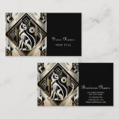 Carte de visite de chat noir Abstrait décoratif (Devant / Derrière)