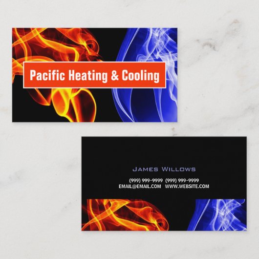 Carte de visite de chauffage et de climatisation (Devant / Derrière)