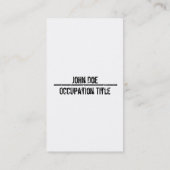 Carte de visite de chauffeur (Dos)