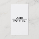 Carte de visite de chauffeur (Dos)