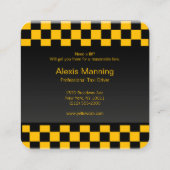 carte de visite de chauffeur de taxi (Dos)