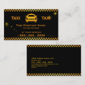 Carte de visite de chauffeur de taxi de Cab (Devant / Derrière)