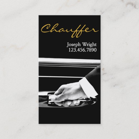 Carte de visite de chauffeur du service de voiture (Devant)