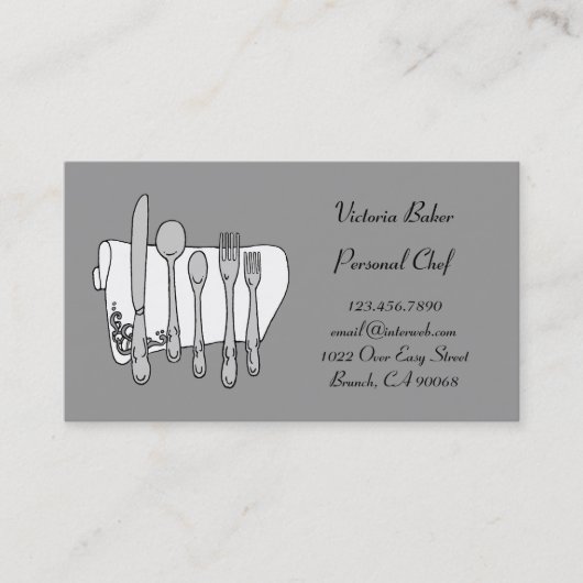 Carte de visite de chef blanc blanc personnalisé (Devant)