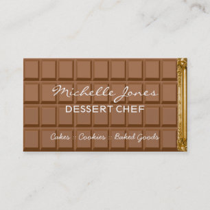 Carte de visite de chef de dessert de barre de