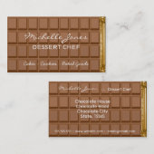 Carte de visite de chef de dessert de barre de (Devant / Derrière)