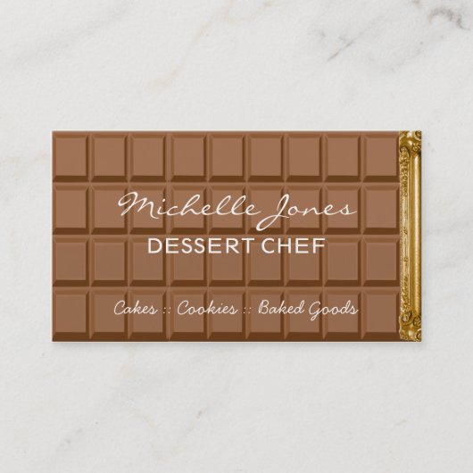 Carte de visite de chef de dessert de barre de (Devant)