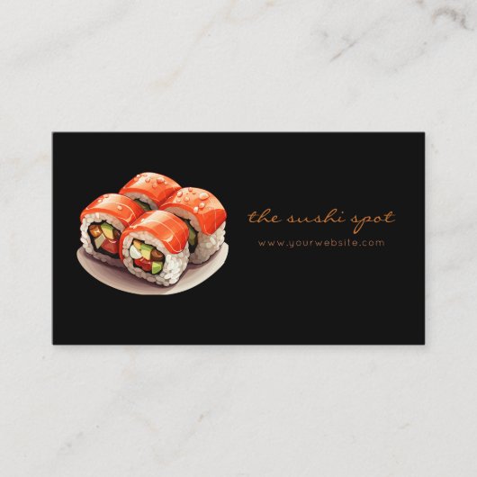 Carte de visite de chef de sushi de restaurant de (Devant)