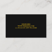 Carte de visite de chef de traiteur de restaurant (Dos)