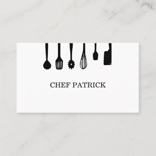 Carte de visite de chef de traiteur de restaurant (Devant)