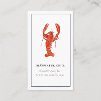 Carte de visite de chef homard à l'aquarelle, rest